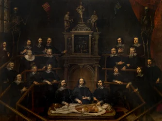 De anatomische les van dokter Joannes van Buyten in de chirurgenkamer in Antwerpen