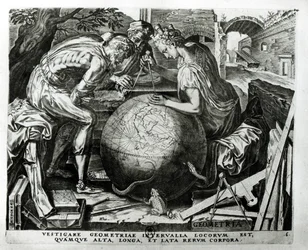 Geometrie, gegraveerd door Hieronymus Cock