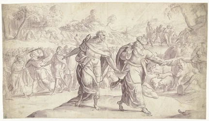 Jozua laat de vijf koningen van de Ammonieten terechtstellen (Historie van Jozua)