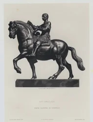 Bronzen ruiterstandbeeld van de Italiaanse Renaissance condottiero Gattemalata, door Donatello