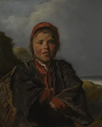 Vissersjongen in een landschap