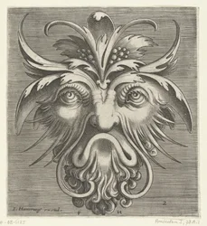 Masker met een baard met krullen (Pourtraicture ingenieuse de plusieurs facons de masques)