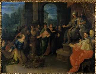 De Koningin van Sheba voor Salomo, voor 1640