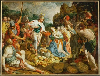 David en Abigail (schilderij op eikenhout)