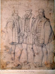 Portret van de drie Coligny: Kardinaal Odet, Gaspard, Admiraal van Frankrijk en Francois, Heer van Andelot