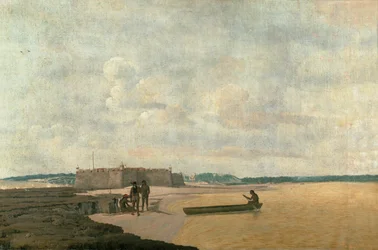 Het oude Portugese fort van de Drie Koningen aan de Rio Grande, Brazilië ...
