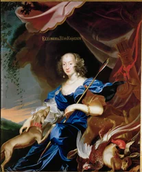 Eleonora Gonzaga, dochter van Carlo Gonzaga, graaf van Rethel, echtgenote van keizer Ferdinand III, geportretteerd als Diana ... (olieverf op doek)