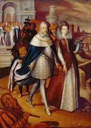 Portret van Ferdinand I (1549-1609) Groothertog van Toscane, en zijn nicht Marie (1573-1642), toekomstige vrouw van Hendrik IV