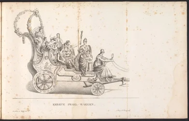 Eerste praalwagen in de optocht voor de Heilige Rombout, 1825