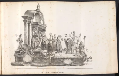 Tweede praalwagen in de optocht voor de Heilige Rombout, 1825