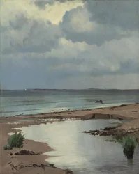 Vanaf het strand bij Hornbæk