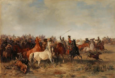 Ulanen Stelen Paarden van Honved-Huzaren, 1863