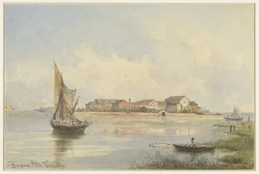 Gezicht op de Lagune te Venetië
