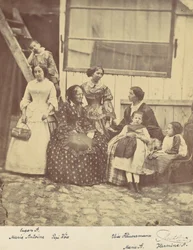[Groepsportret van Vier Vrouwen en Drie Kinderen]