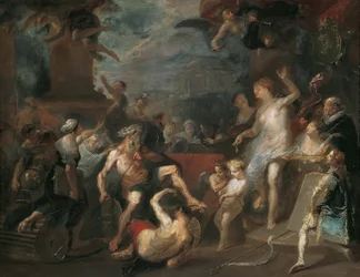 Allegorie op een Prijsuitreiking aan de Weense Academie onder Wenzel Anton Vorst van Kaunitz-Rietberg