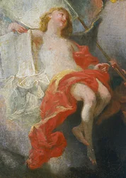 Engelen, detail van Allegorie van de Jezuïetenmissie naar de hele wereld, door Franz Anaton Maulbertsch, Duitsland