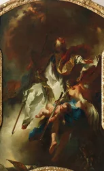 St. Narcissus in Glorie, circa 1754, door Franz Anton Maulbertsch (1724-1796), olieverf op doek
