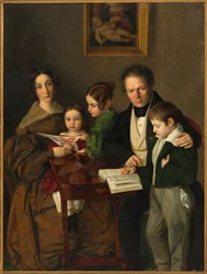 De componist Johann Baptist Gänsbacher 1778-1844 en zijn familie, ca. 1838