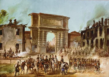 Veldmaarschalk Radetzky voor de Porta Romana in Milaan