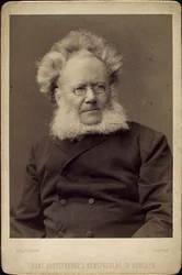 Henrik Ibsen, Noorse toneelschrijver en dichter, eind 19e of begin 20e eeuw