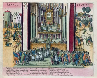 Afzwering van Hendrik IV en bekering tot het katholicisme in St. Denis op 15 juli 1593