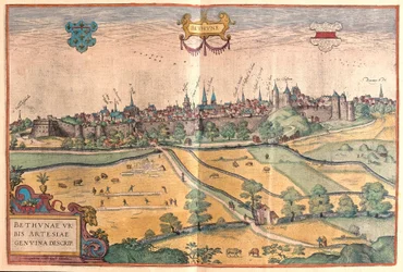 Bethune in Pas de Calais, Frankrijk (gravure)