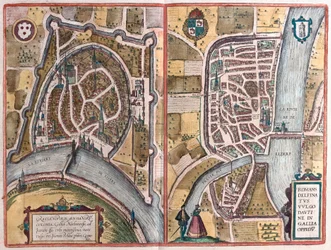 Grenoble en Romans sur Ister, Frankrijk (gravure)