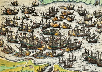 Onoverwinnelijke Armada, gravure door Franz Hogenberg