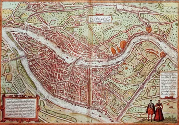 Kaart van Lyon - Frankrijk (gravure)