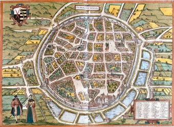 Stadskaart van Freiberg (Fribergum Misinae), Duitsland