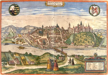 Zicht op Meissen (Misena), Duitsland