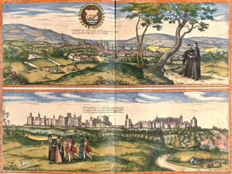 Gezichten op Oxford (Oxonium) en Windsor (Vindesorium), Engeland