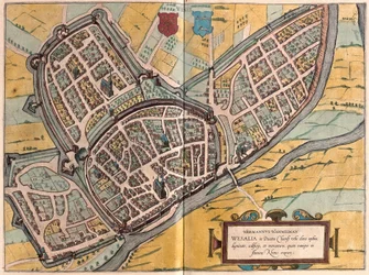 Wesel in Noordrijn-Westfalen, Duitsland (gravure)