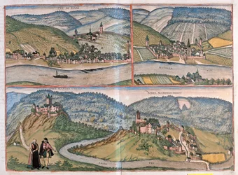 Zell An Der Mosel, Bernkastel-Kues, Manderscheid, Duitsland (gravure)