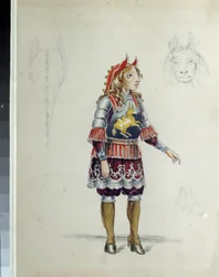 Kostuumontwerp voor het ballet "Het kleine gebochelde paard" van Cesare Pugni