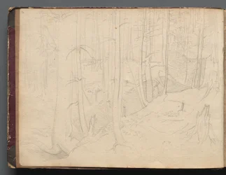 Album met Gezicht op Rome en omgeving, Landschapsstudies, pagina 01b: Romeins landschap