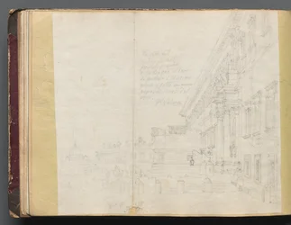 Album met Zichten op Rome en Omgeving, Landschapsstudies, pagina 15b: Romeins Architecturaal Zicht