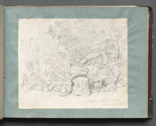 Album met uitzichten van Rome en omgeving, landschapsstudies, pagina 24a: In Villa Walkonsky