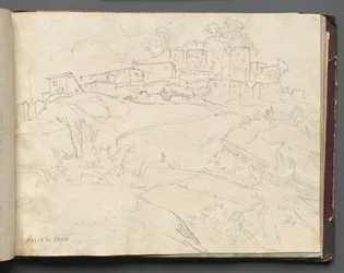 Album met Zichten op Rome en Omgeving, Landschapsstudies, pagina 35a: "Rocca di Papa"