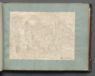 Album met uitzichten van Rome en omgeving, landschapsstudies, pagina 36a: Romeins uitzicht