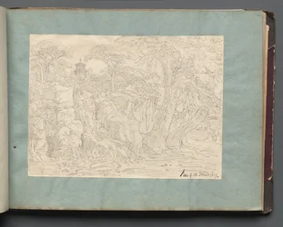 Album met Zichten op Rome en Omgeving, Landschapsstudies, pagina 36a: Romeins Zicht