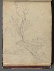 Album met Zichten op Rome en Omgeving, Landschapsstudies, pagina 37b: Romeins Landschap