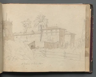Album met Zichten van Rome en Omgeving, Landschapsstudies, pagina 38a: St. Giovanni e Paolo