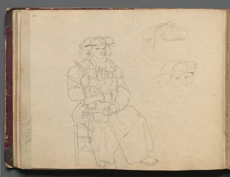 Album met Zichten van Rome en Omgeving, Landschapsstudies, pagina 38b: Figurenstudie