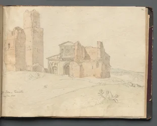 Album met uitzichten van Rome en omgeving, landschapsstudies, pagina 41a: St. Pietro, Toscanella