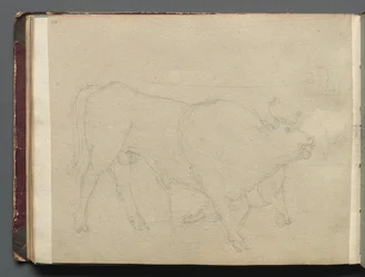 Album met Zichten op Rome en Omgeving, Landschapsstudies, pagina 51b: Studie van een Stier