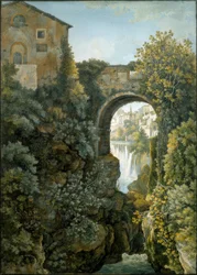 Tivoli, waterpartijen of de loop van de Aniene bij Tivoli