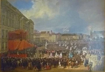 Hommage aan Friedrich Wilhelm IV voor het stadspaleis van Berlijn