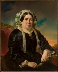 Portret van een vrouw met muts