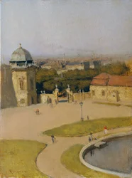 Uitzicht vanuit het zuidwesten op het Bovenste Belvedere